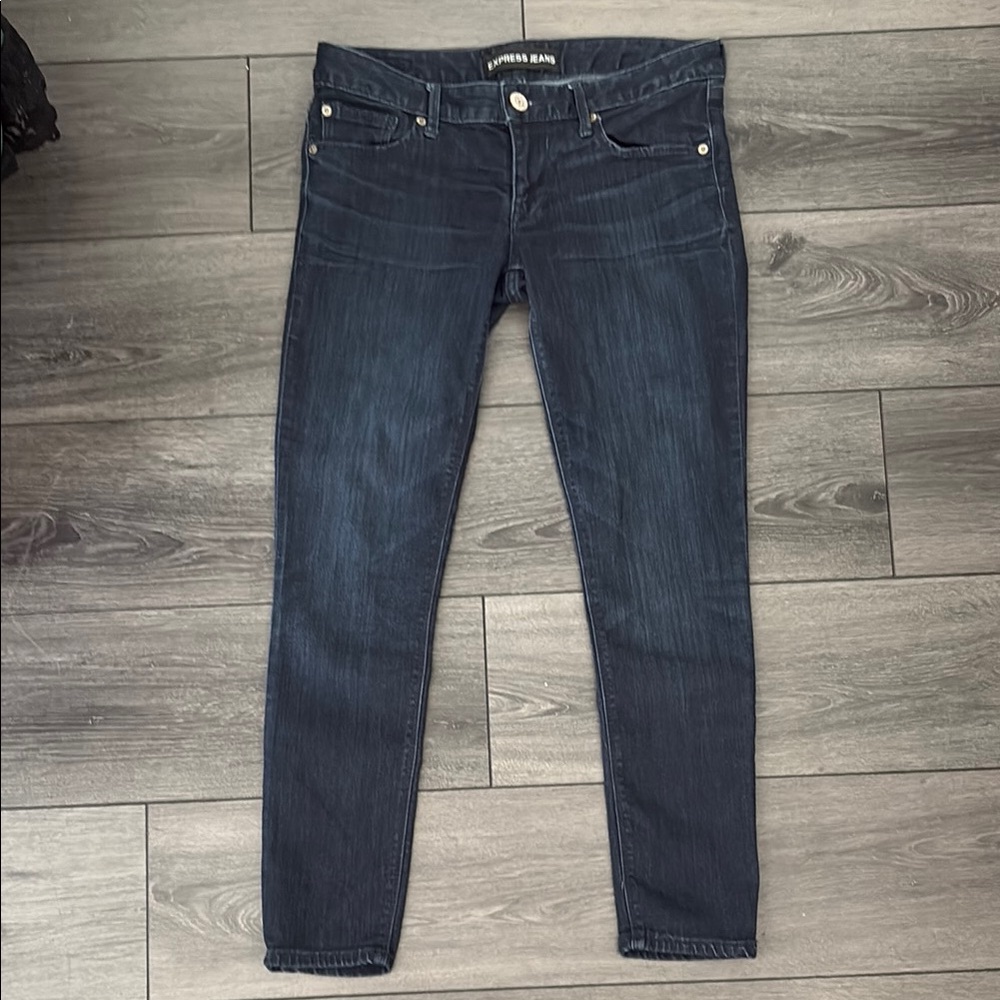 Express Jeans Dark Wash Denim Low Rise Jegging